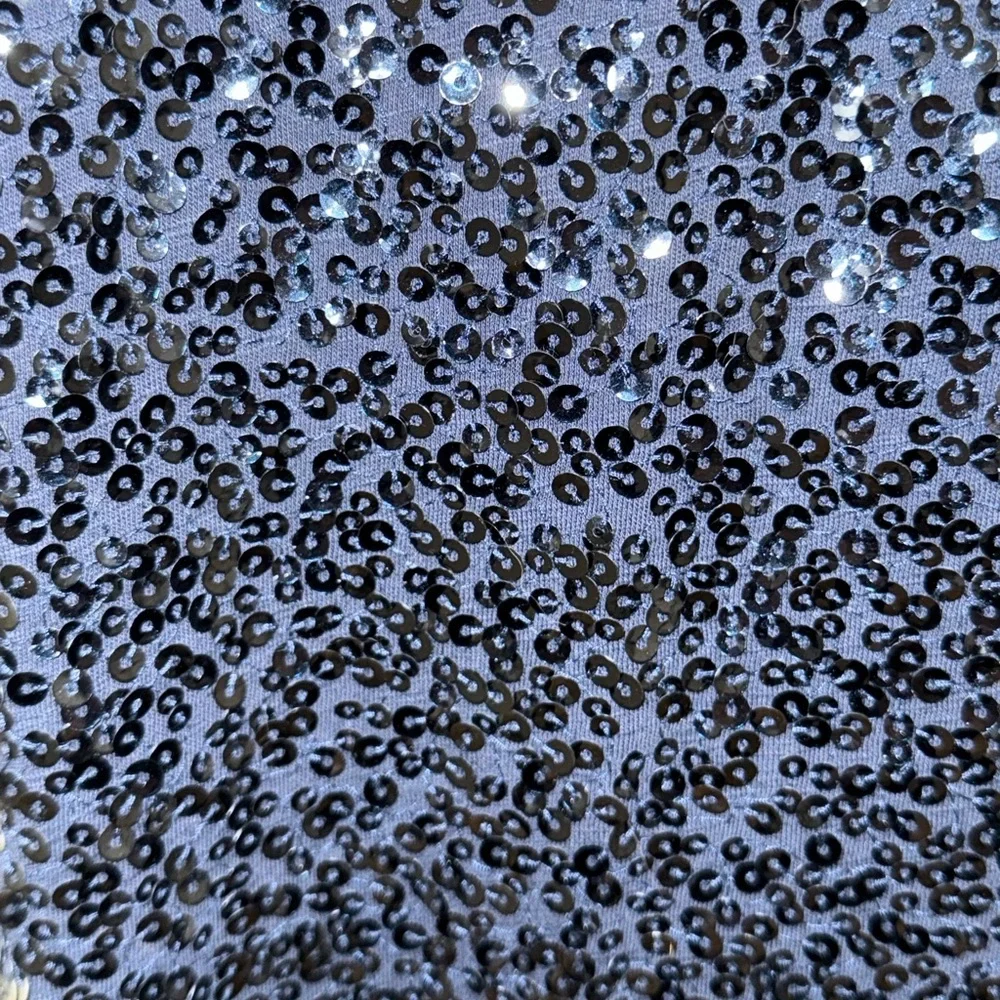 J. Crew Navy Blue Sequin Sleeveless Tank Top Size Large - Picture 6 of 11